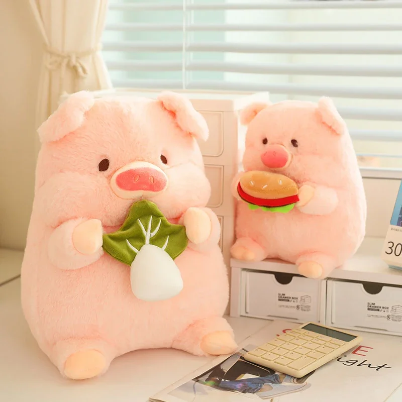 

1pc 20/30cm Squishy Pig with Hamburger Cabbage Stuffed Doll Animal Soft Plushie Pillow for Kids Baby Comforting Birthday Gift