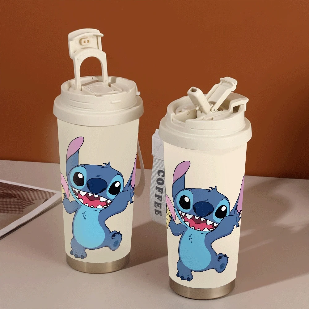 

Stitch Angel Portable Student Water Cup Large Capacity Women Straw Cup Stitch Series Anime Cartoon Outdoor Travel