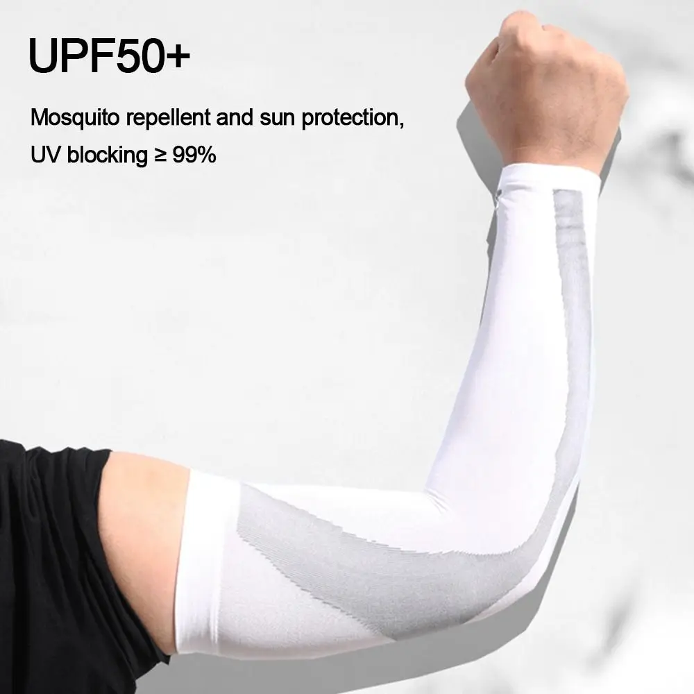 Mangas elásticas de protección solar para exteriores, cubierta de brazo transpirable Anti-UV, guantes de conducción de enfriamiento de verano