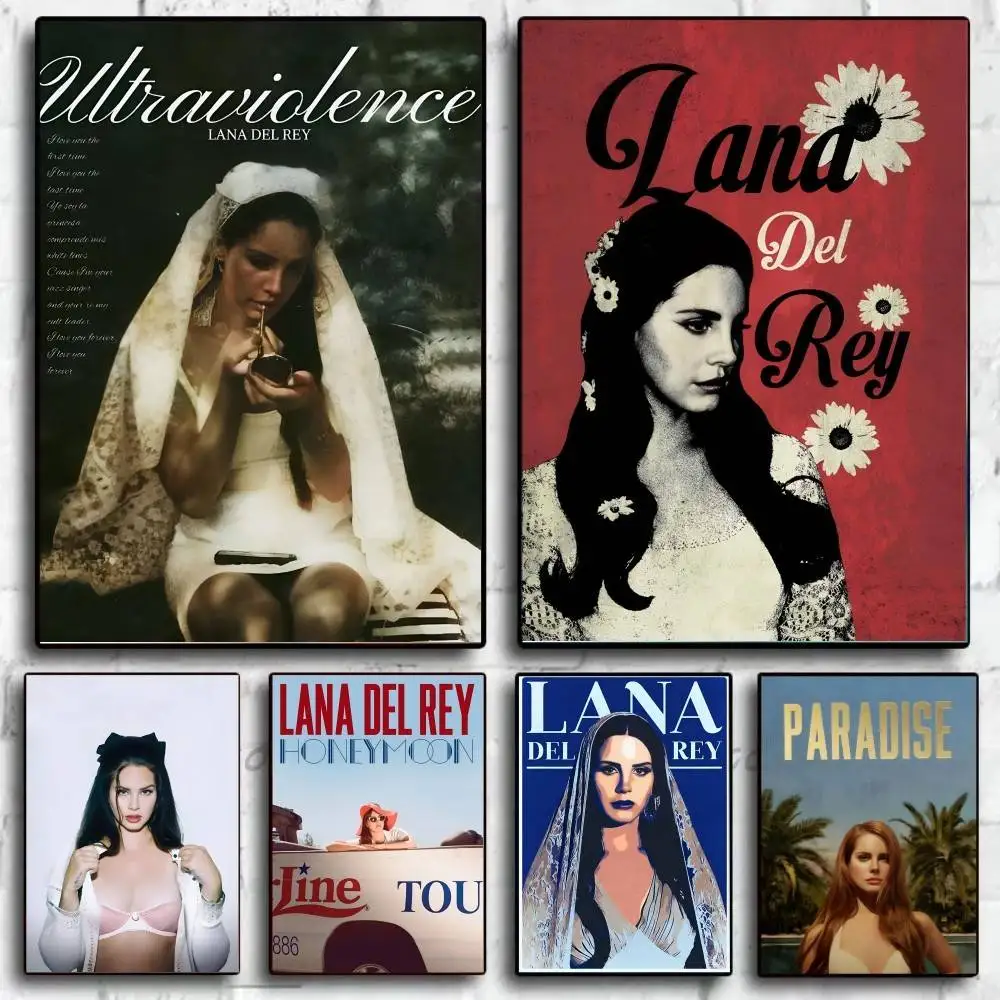 1 قطعة المغني لانا ديل ري ملصق جدار ديكور فني للمنزل غرفة ديكور اللوحة الرقمية غرفة المعيشة مطعم المطبخ الفن #2