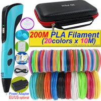 Bolígrafo de impresión 3D DIY, pintura tridimensional, juguetes para niños con pantalla LCD, adaptador de corriente, filamento PLA de 200M, regalo, novedad de 2026