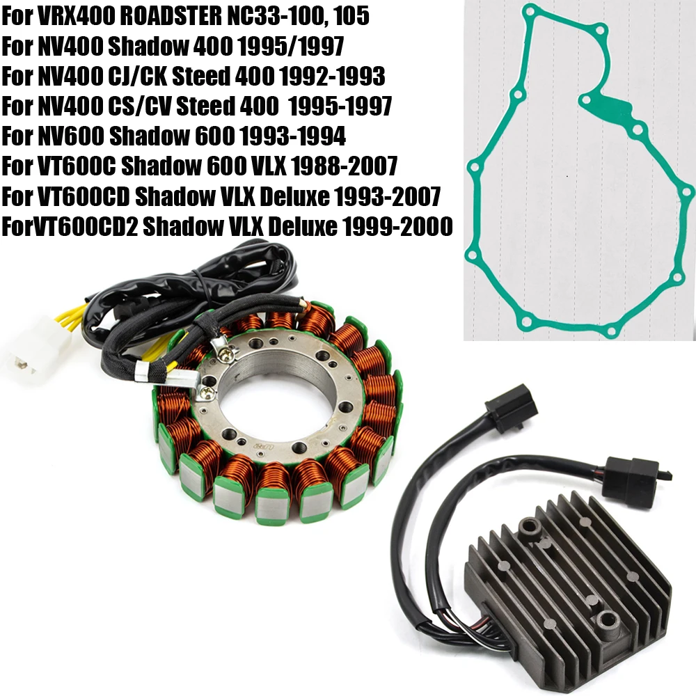 Stator Coil Gasket Rectifier For Honda VRX400 Roadster NV400 CJ/CK CS/CV Steed 400 NV600 VT600C VT600CD VT600CD2 Shadow 600