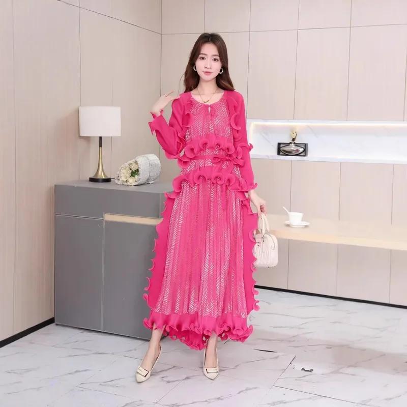 2025 New Miyake Pleated New High-end Banquet Dress Heavy Industry Slim-fitting Long Dress