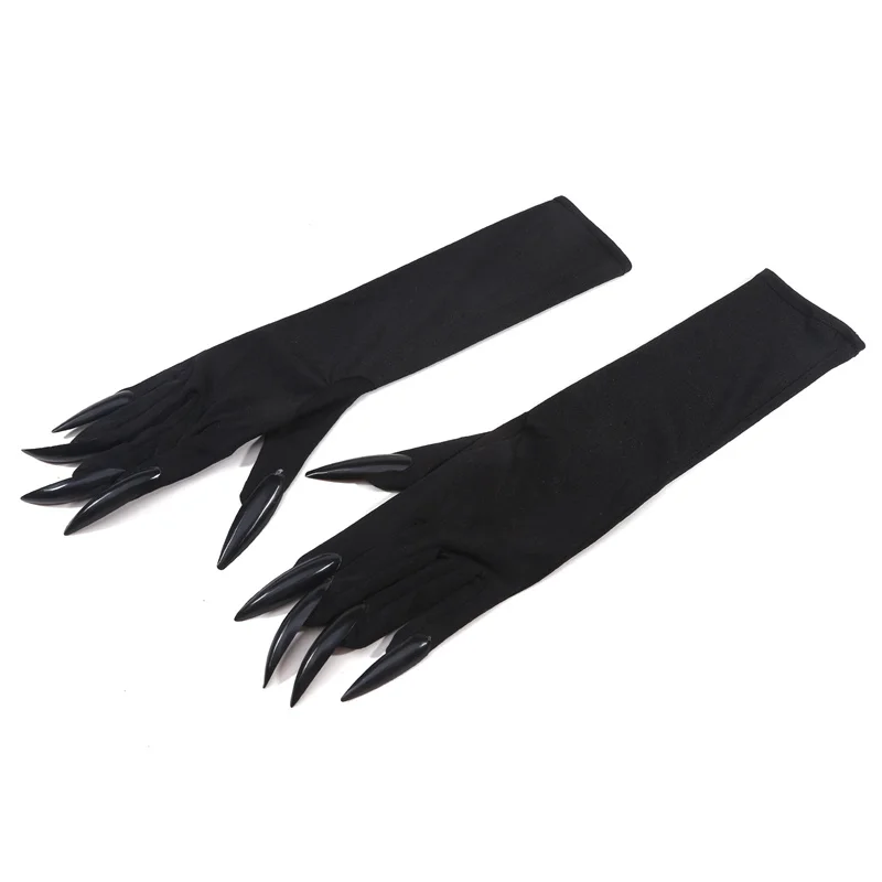 Luvas de vestir Ghost Claw, Moda Red Long Nails Cosplay, Seção engraçada do Dia das Bruxas, 41cm