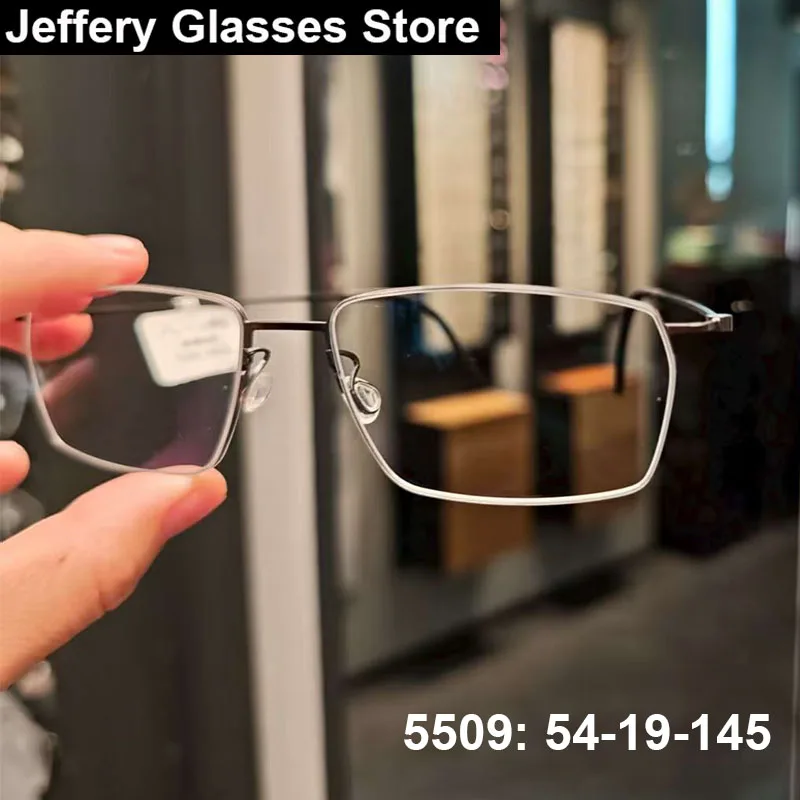 

2024, Дания, мужские прямоугольные очки, оправа из чистого титана, деловые сверхлегкие тонкие титановые очки, модные очки простого дизайна