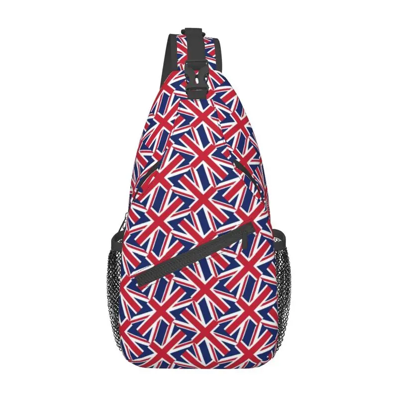 Gepersonaliseerde Verenigde Koninkrijk Vlag Sling Bag Mannen Cool Uk Brits Symbool Schouder Crossbody Borst Rugzak Reizen Wandelen Dagrugzak