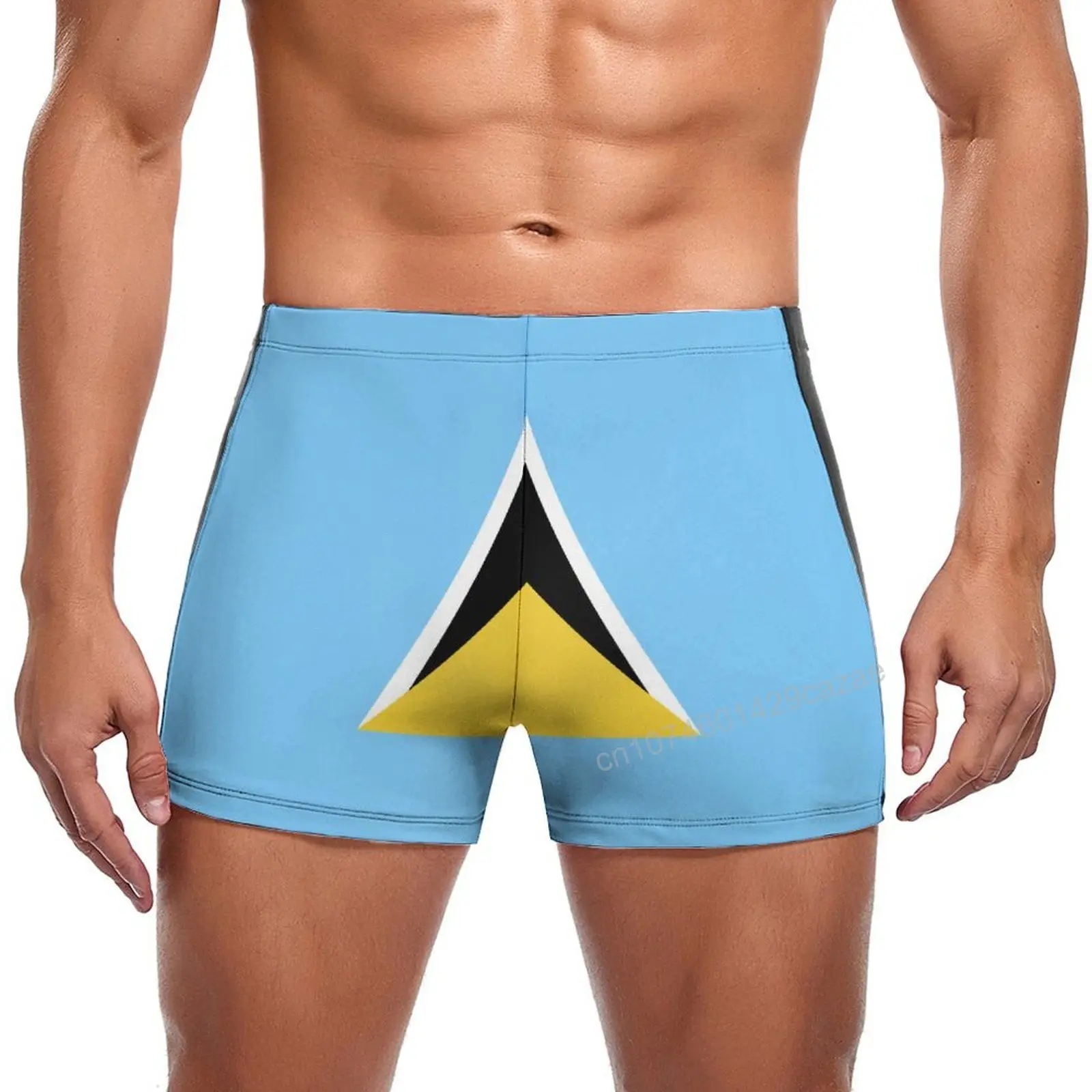 

Swimming Trunks Saint Lucia Flag Quick Dry Shorts For Men Swim Beach Short Summer Gift