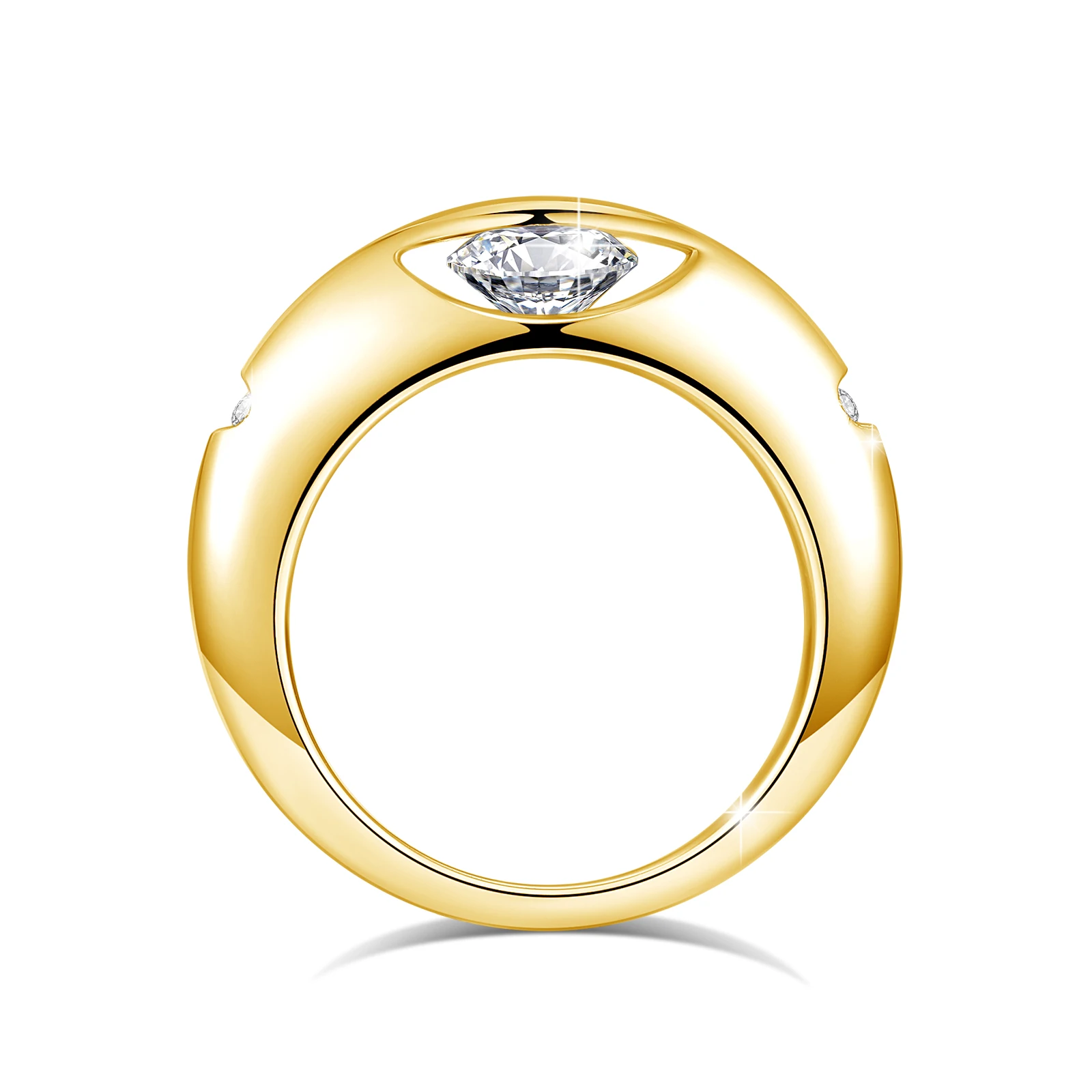 Women's Rotate Moissanite Solid S925 Silver Solitaire Ring