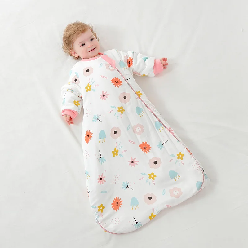 Sleeping Bag For Baby Pure Cotton Wearable Blanket Sleepsack Boy Girl Clothes Baby kick - proof quilt 0-24Months Lamb Down Sleep