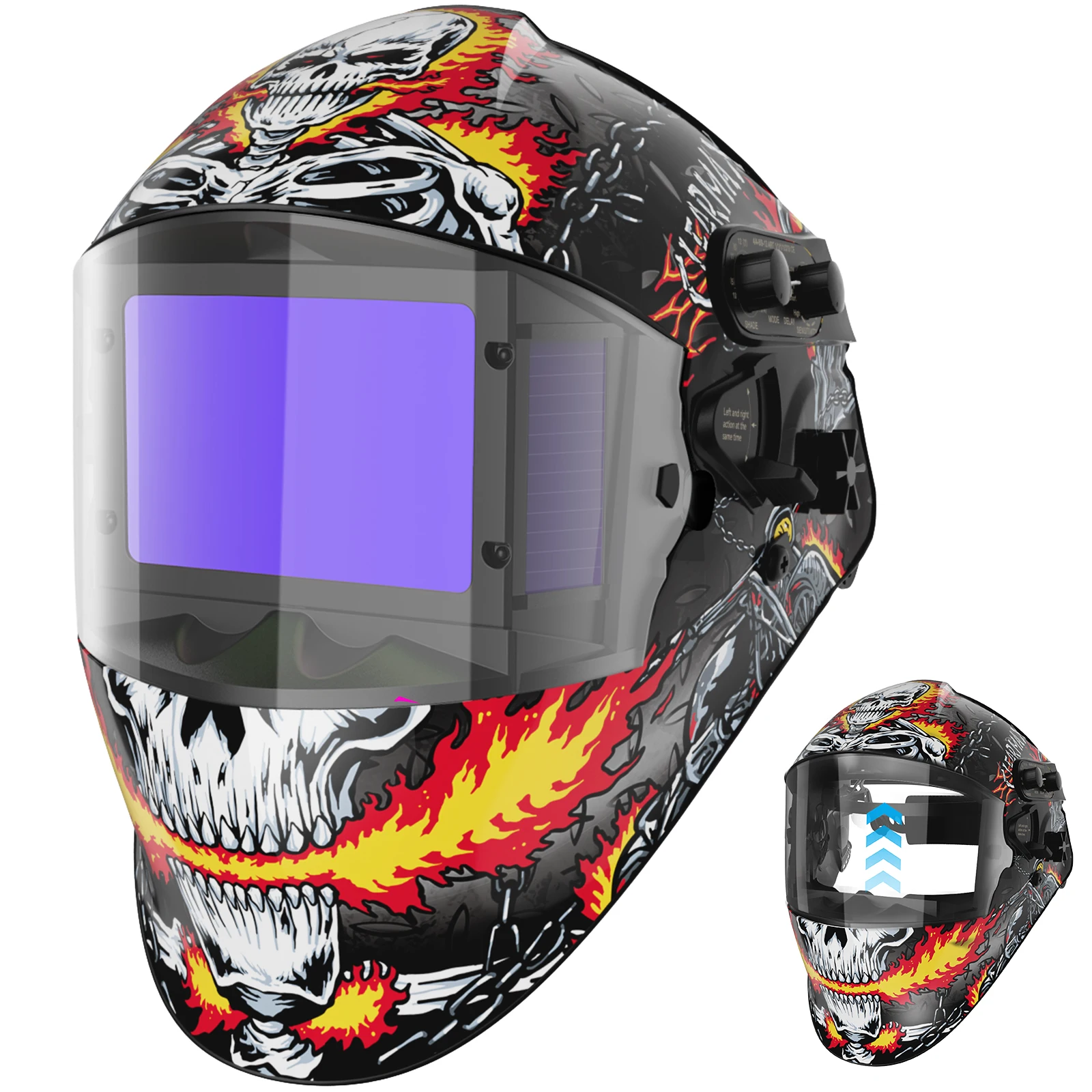 ARCCAPTAIN Flip Up Design Welding Helmet Large View Auto Darkening Ture Color Solar Powered Welding Mask For MIG TIG ARC Welder