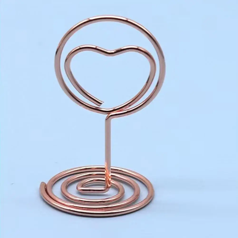 Soporte para números duradero, 10 Uds., soportes para números de mesa con forma de corazón de amor, Clips para fotos y tarjetas, soportes para tarjetas de notas y notas para aniversario de boda