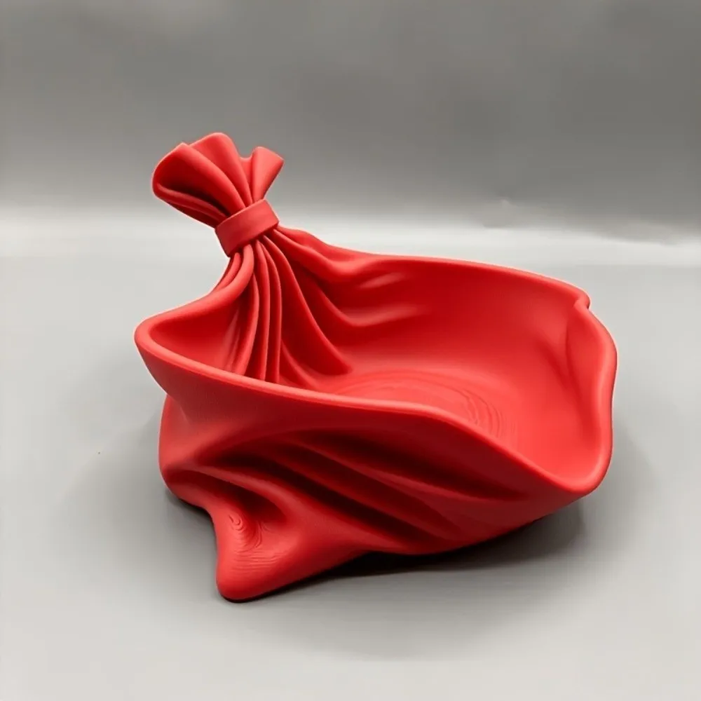 Gefaltetes Weihnachts-Dekorations-Aufbewahrungstablett, einfarbig, vielseitig einsetzbar, in Form einer Geschenktüte, lustiges, elegantes 3D-Drucktablett, Weihnachtsparty – Detail 9