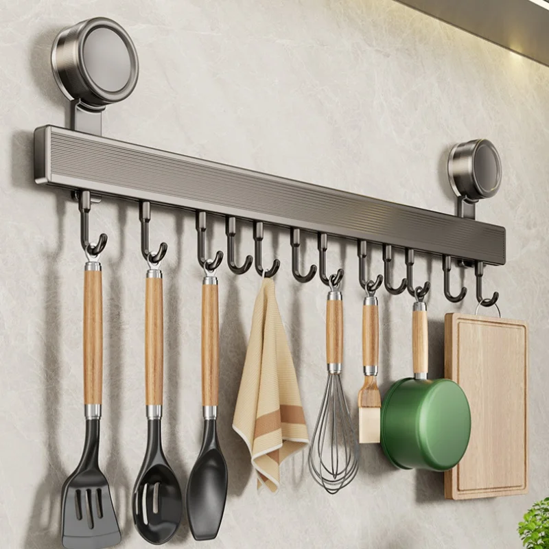 Modernes, an der Wand montiertes Aluminium-Lagerregal im Saugnapf-Stil, geeignet zum Aufhängen, sehr gut geeignet für Heimküchen und Badezimmer