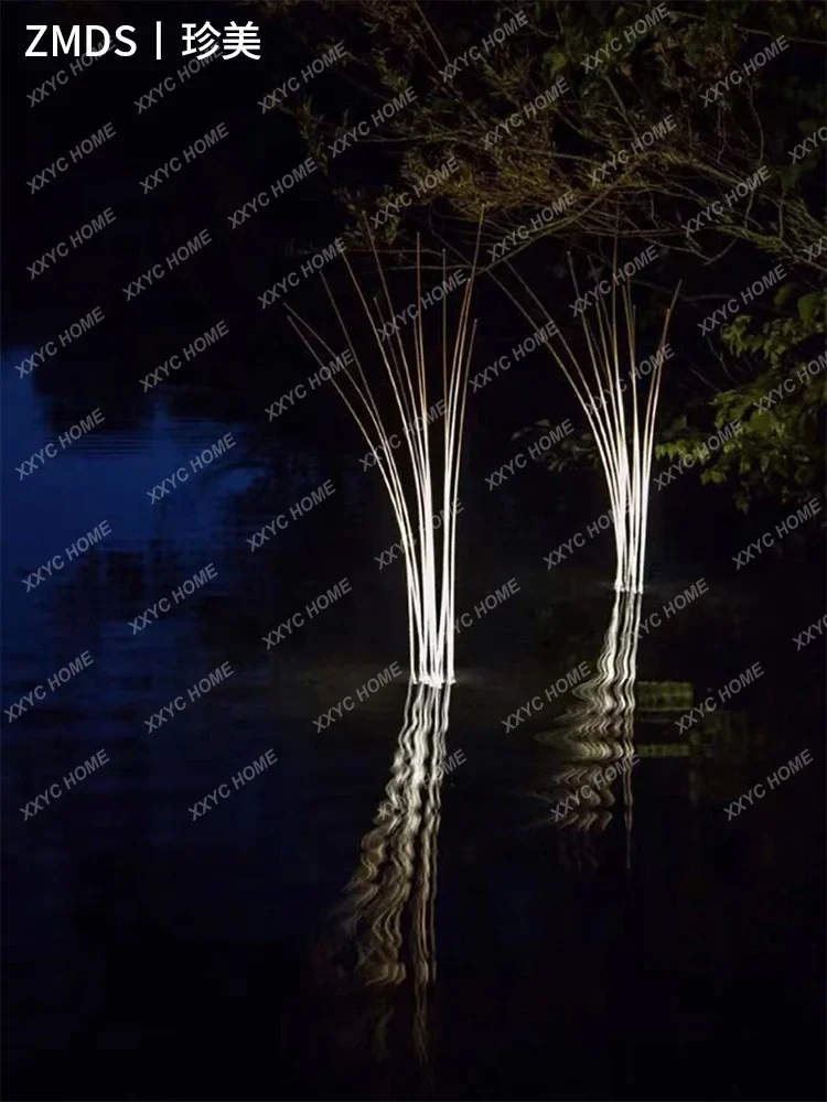 Customized LED Optical Fiber Reed Creative Courtyard Outdoor Park Villa Landscape Decoration Lamp Garden Lighting Lawn Lamp