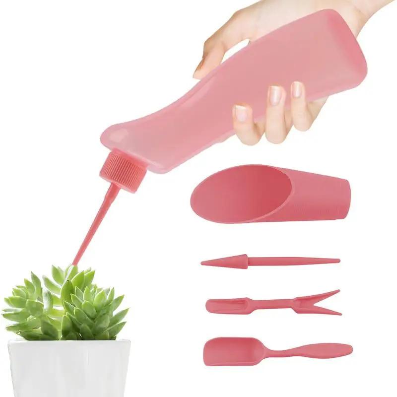 Small Plant Watering Squeeze Bottle 500ml Bonsai Flower Watering Can For Succulent 5X Set Flower Watering Can Pointed Mouth