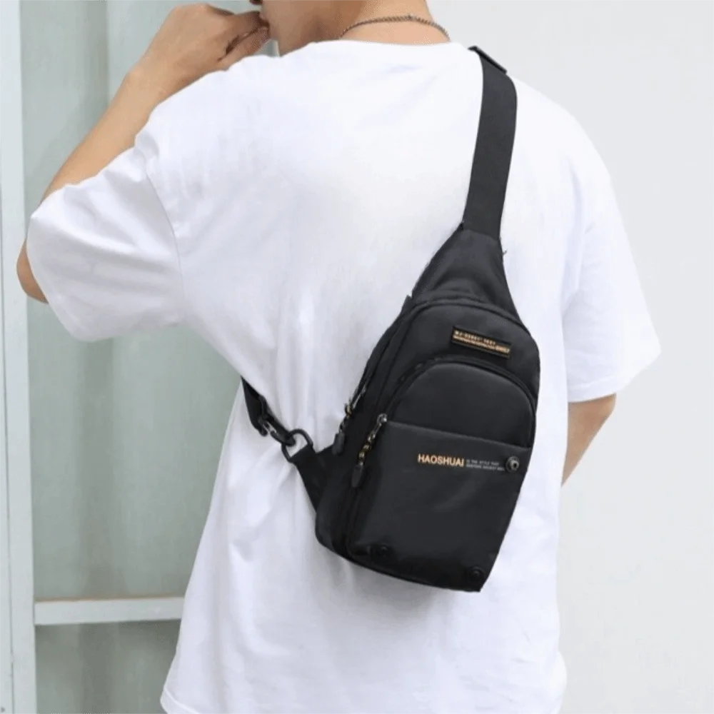 

Fashion Multifunction Men's Crossbody Bag Waterproof Large Capacity Sports Chest Bag Leisure Sling Nylon Shoulder Bag Outdoor