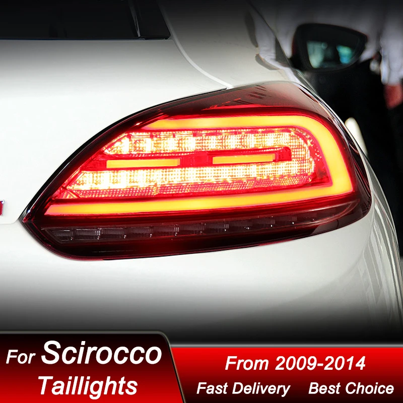 البوب سيارة أضواء خلفية ل Volkswagen VW شيروكو 2009-2014 نمط جديد كامل LED الذيل مصباح ديناميكية بدوره مصباح إشارة الذيل مجموعة مصابيح