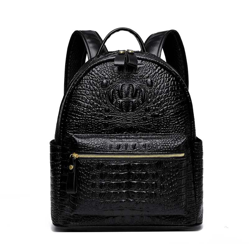 Casual crocodile skin leather women's backpack bolsos de mujer sac de luxe femme sac femme school bag backpack women mochilas