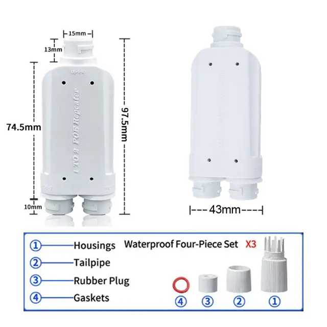Waterproof 2-Port PoE Extender – IP66 Outdoor 1-to-2 PoE Repeater, 10/100Mbps, IEEE 802.3af/at, 48V – view 3