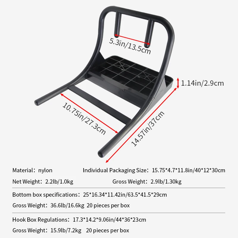 دعامة محرك المروحة الكهربائية للقارب المطاطي القابل للنفخ من KOETSU، مادة النايلون الأسود، سهلة التركيب، مع براغي #2