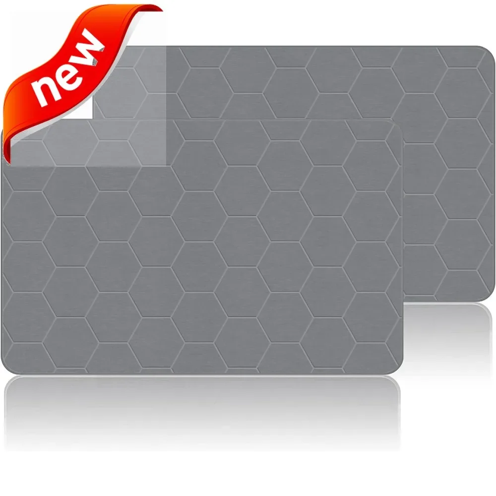 

Extra Large Stone Bath Mats - 32x20 Inches, Non-Slip Diatomaceous Earth, Super Absorbent and Quick Drying for Bathroom