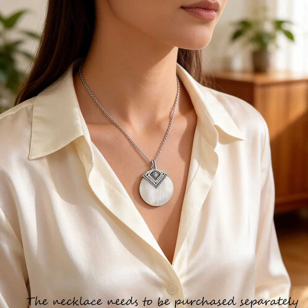 Pendant Africa Disc Mother of Pearl,2019 Winter New 925 Sterling Silver Glam Jewelry Europe Style Bijoux Gift For  Soul Woman