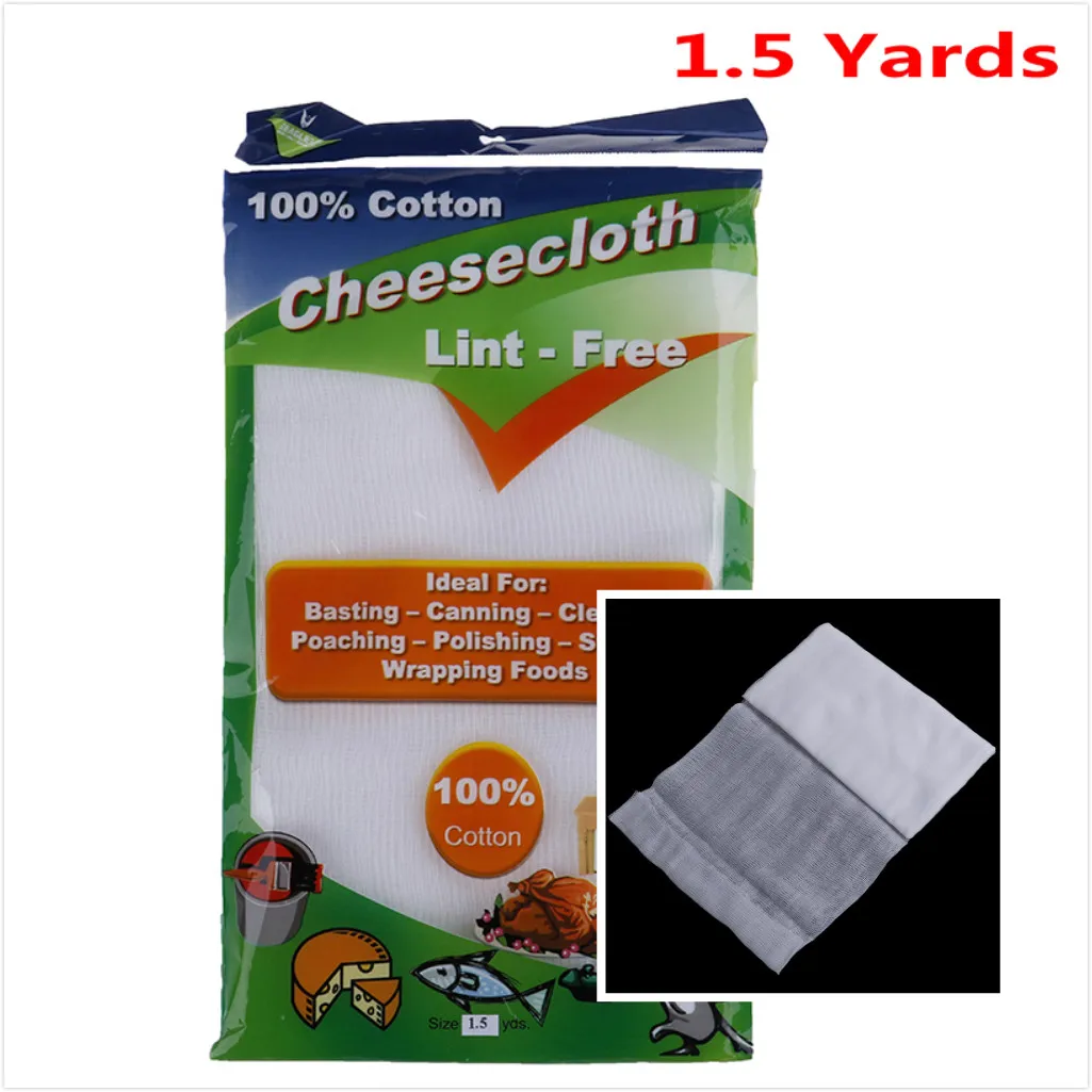 Tela de algodón blanco para envolver mantequilla y queso, herramientas de cocina, rallador de queso, gasa, muselina, 1,5 yardas