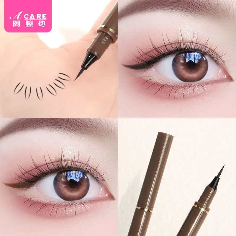 アイライナー A1-アイライナーペンはまつげの下に汚れにくい、自然で滑らかなアイライナーペン、女性用細いヘッド