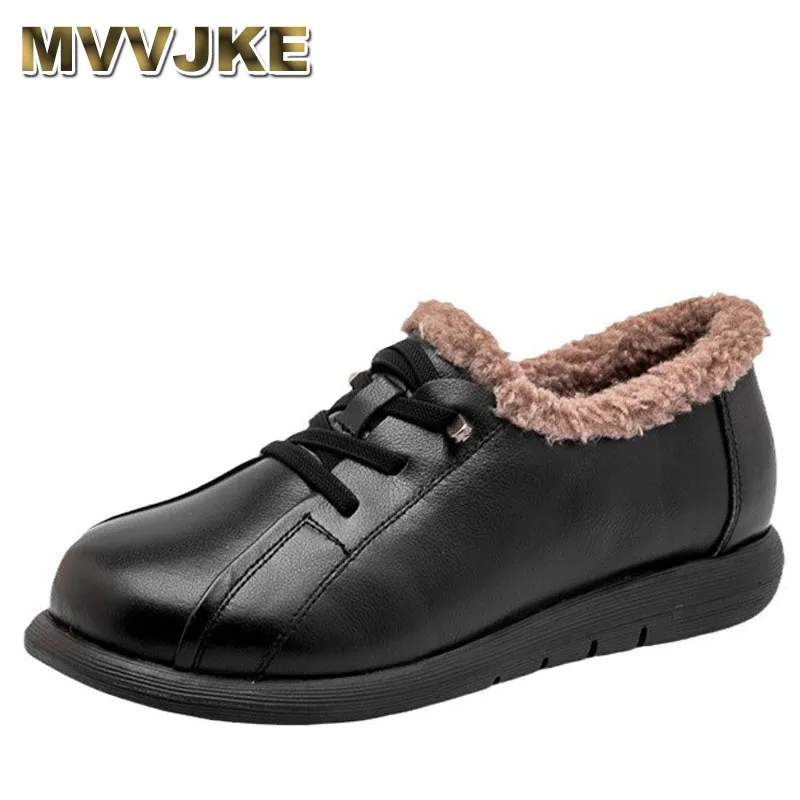 

Новые зимние шерстяные теплые хлопковые туфли для мам, нескользящие туфли на плоской подошве с глубоким вырезом, женские повседневные туфли с волосатым носком