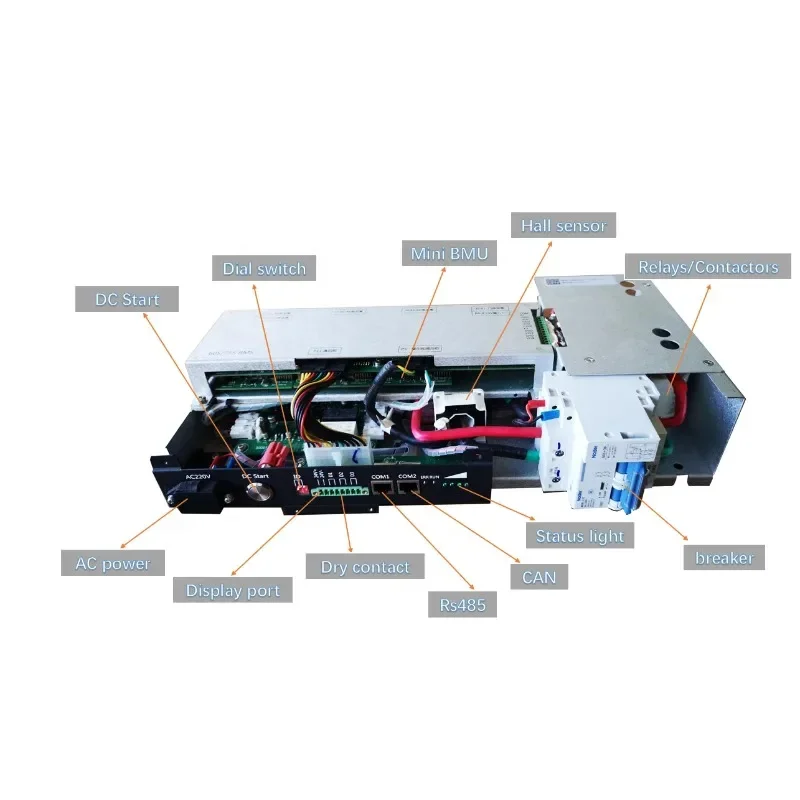 30S-60S 96- 192V 100A Relay BMS Lithium BMS Battery High Voltage Bms Breaker Master Slave in One Solar Energy Systems UPS ESS