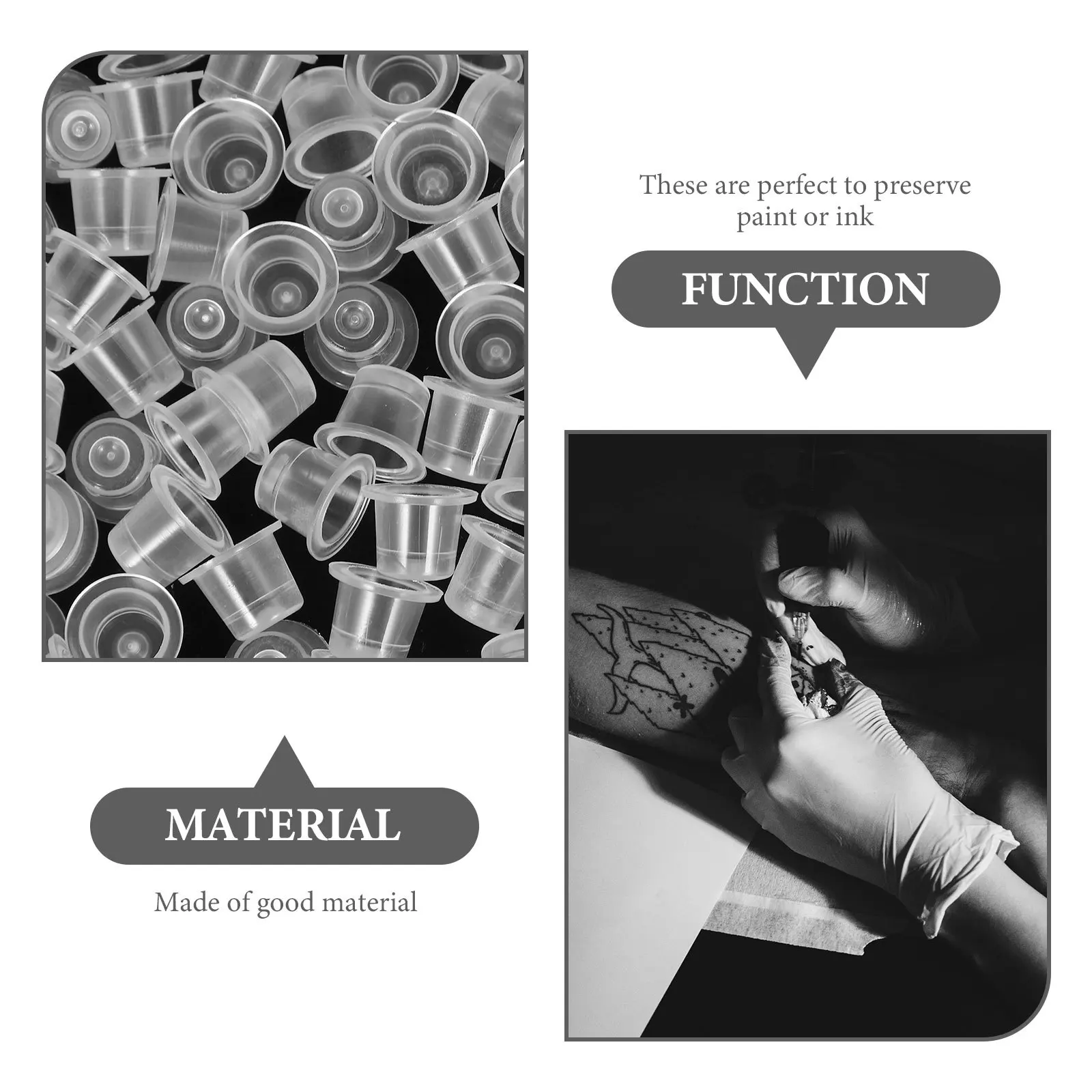 

80Pcs Ink Cups for Tattoos Premium PP Material Pigment Holders Easy to Clean Reusable Tattooing Supplies for Salon and Home Use