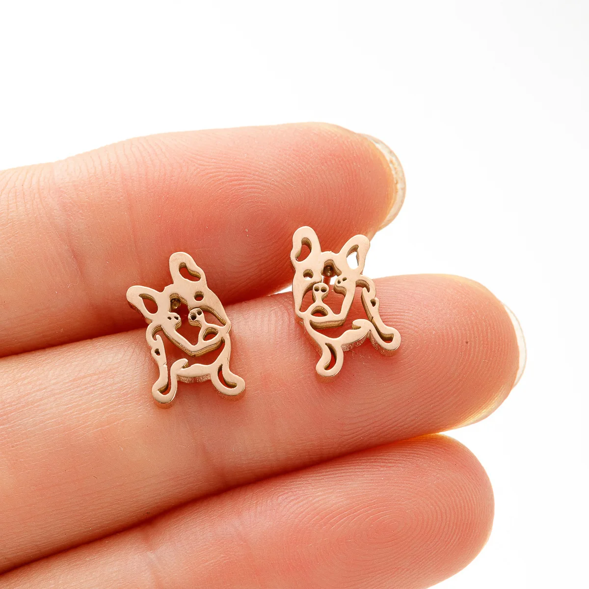 Trend Cute Dog Stud Earrings for Women Kids Fashion Metal Bulldog Shepherd Dog Earings Small Kitty Cat Ear Piercing Brincos