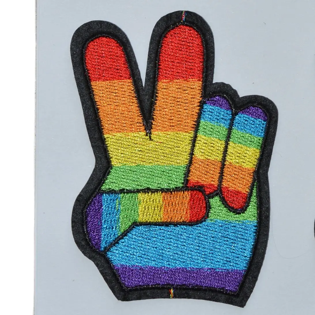 

New ! V SIGN FOR VICTORY PEACE USA COLOR LOGO Lesbian GAY Homosex Rights iron on patch or Sew on embroidery applique garment