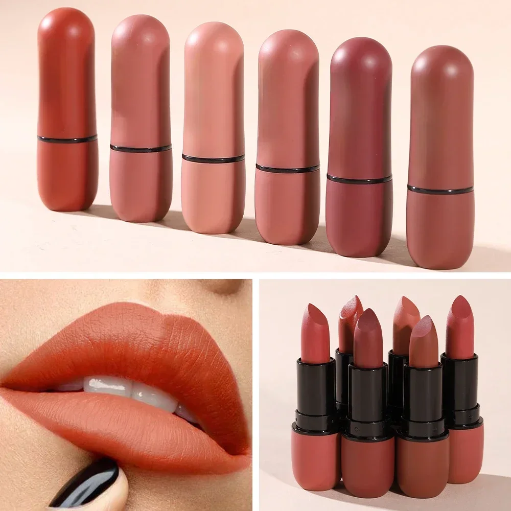 Lip Glazuur 6 Kleuren Vocht Lippenstift Waterdichte Non-Stick Cup Lippenstift 1 Stuks Fluweel Matte Lippenstift Cosmetica Zachte Mist Lipgloss