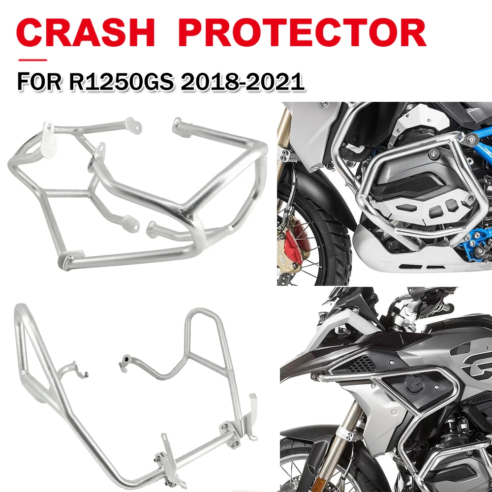 

Motorcycle Upper Lower Crash Bars Motos Tank Guard Fairing Frame Protector Bumper For BMW R1250GS R 1250 GS R 1250GS 2018-2021