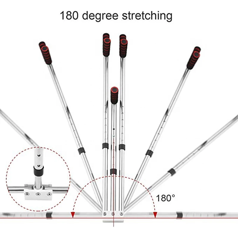 3-Bar-Beinstrecker, verstellbare geteilte Dehnmaschine, Edelstahl, für Zuhause, Yoga, Tanz, Übung, Flexibilität, Trainingsgeräte – Detail 5