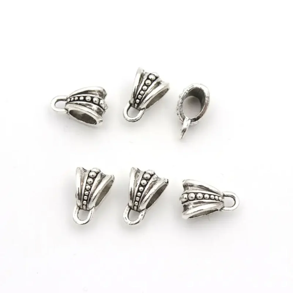 30PCS Tibeten Silver Seed Shape Retro Big Hole Charm Beads Connector Hook For Jewelry Making Wholesale Handmade Diy Accessories