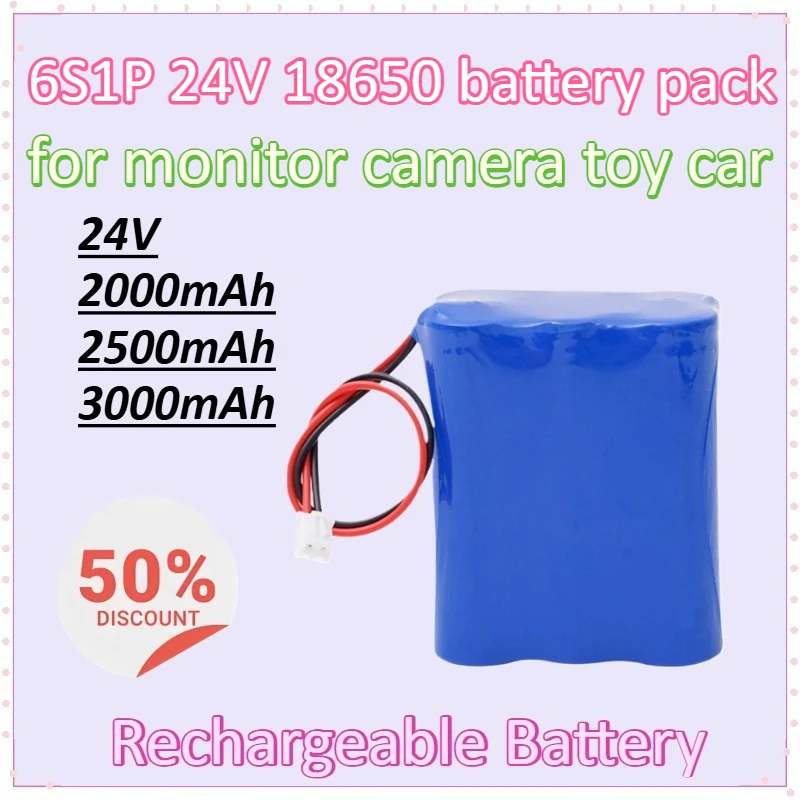 6S1P 24 В 2-3 Ач 18650 аккумулятор XH2.54 штекер для монитора, камеры, игрушечного автомобиля, портативный новый литий-ионный аккумулятор большой емкости 6S1P 24 В 2-3 Ач 18650 аккумулятор XH2.54 штекер для монитора, камеры, игрушечного автомобиля, портативный новый литий-ионный аккумулятор большой емкости