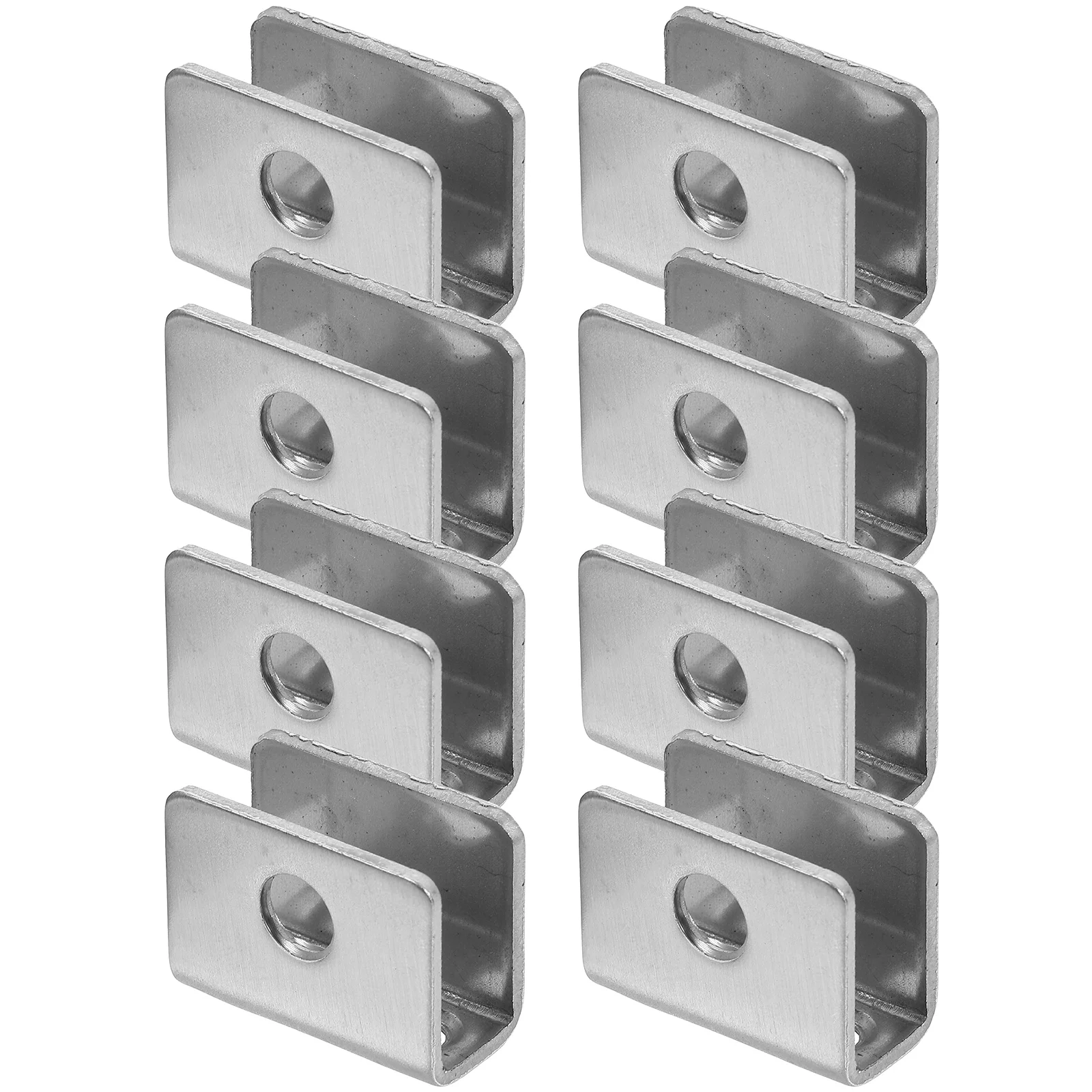 

8pcs Clip Bracket Stainless Steel Adjustable U-clamp Glass Shelf Bracket Shower Glass Clamp Mirror Hangers Heavy Duty Hardware