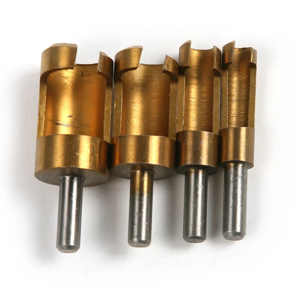 4pcs Titanium Wood Plug Cutter Tenon Hole Claw Drill Bit Dowel Tool Set 6-16mm