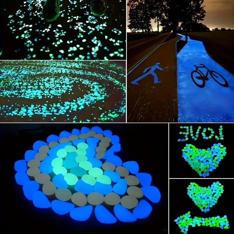 2000PCSGlowing Pebbles Outdoor Garden Decoration Potted Micro Landscape Ornaments Courtyard Glowing Gardening Supplies500-1000PC
