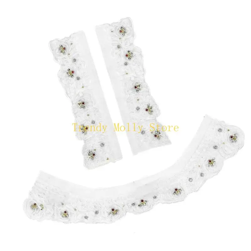 

N5KB Hanging Sewing Craft Fabric Applique Embroidery Lace Collar Crafting Materials