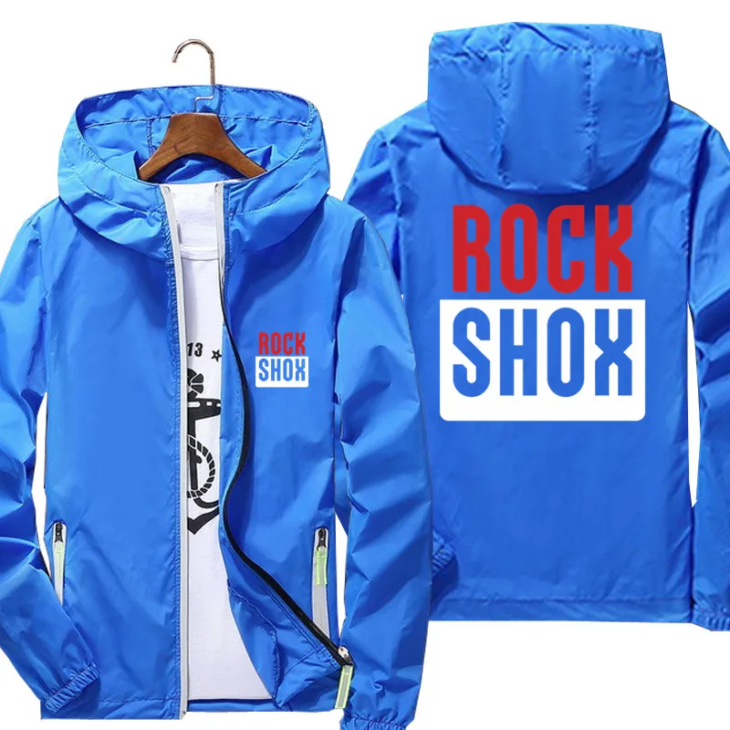 Women Men Rock Shox Rockshox Moutain MTB Biker Bicycler Casual Windbreaker Sports Pilot Skin Hooded Jacket Plus Size 6XL 7XL