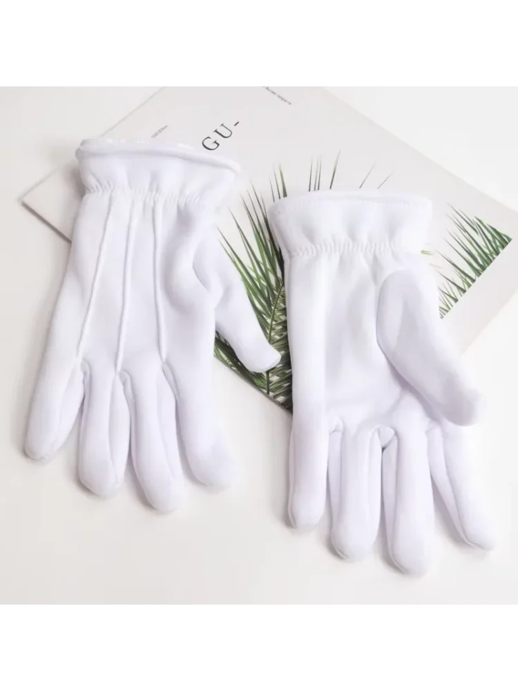 AliExpress NONE Men Women's Winter Thicken Gloves Thermal Warm White Color Cotton Etiquette Formal Tuxedo Uniform Gloves Cycling Bike Mittens