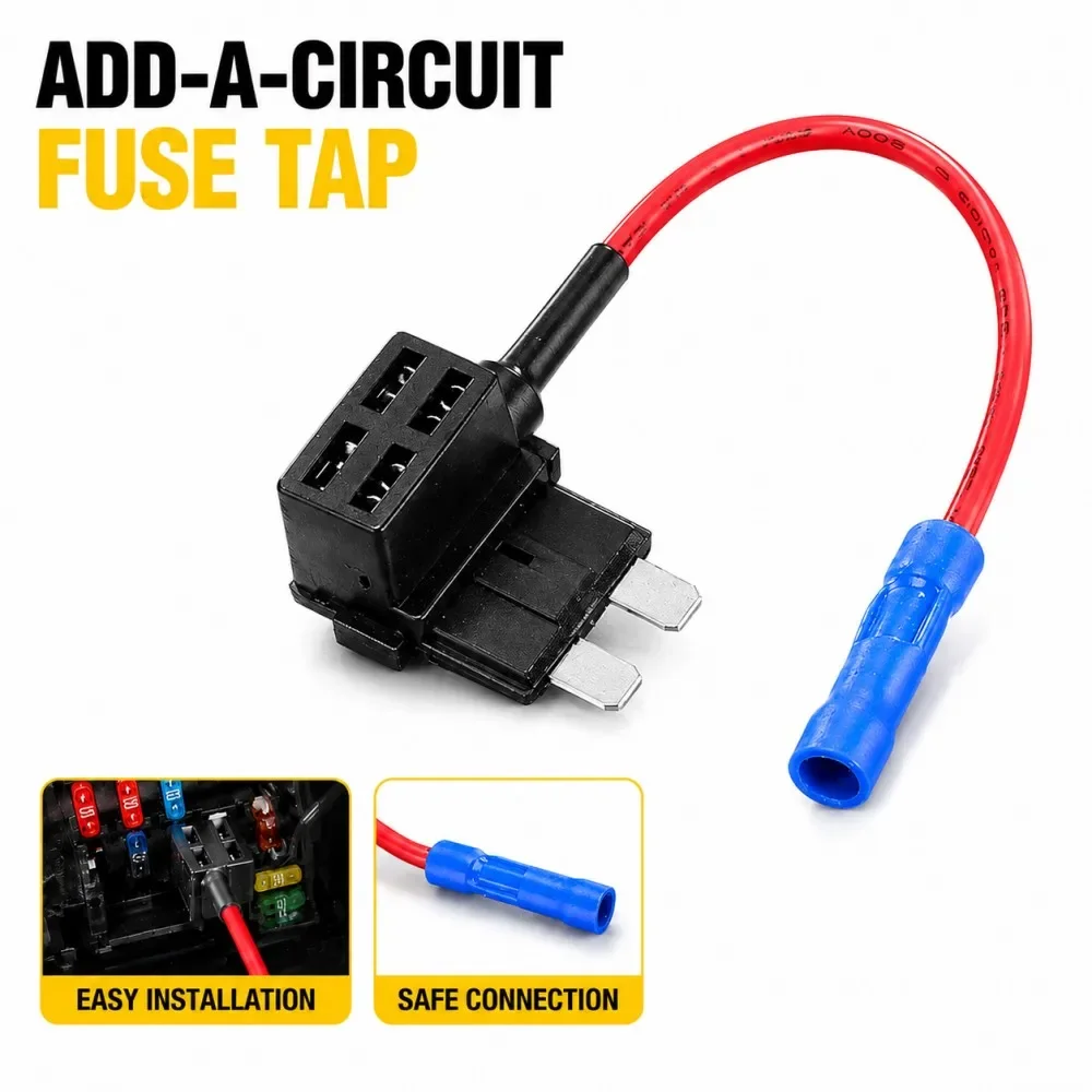 

Mini Small Medium Size Car Fuse Tap Holder Add-a-circuit TAP Adapter Micro Mini Standard ATM Blade Fuse Tap