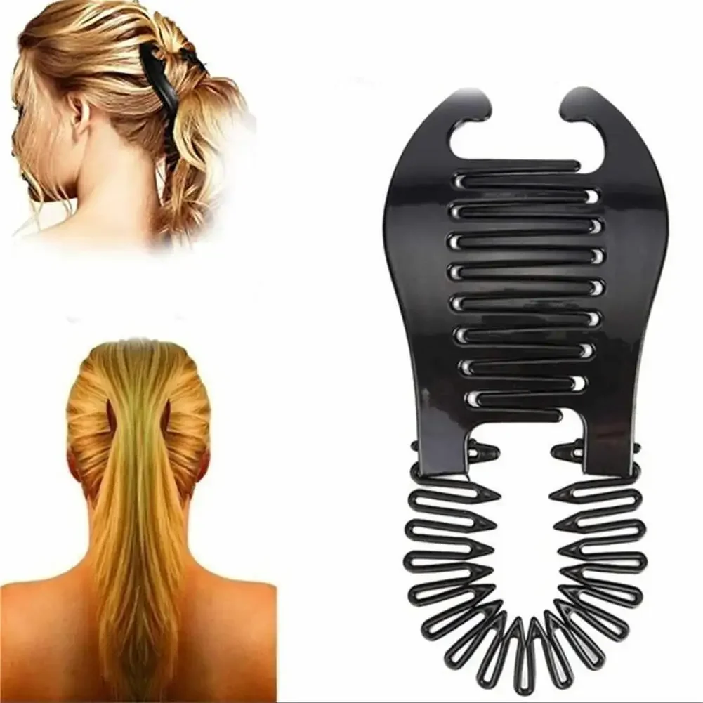 Hair Claw for Women Elastics Hair Comb Banana Barrettes Clip Hair Riser Claw Hairs Accessories Fashion Plastic Flexible Headwear