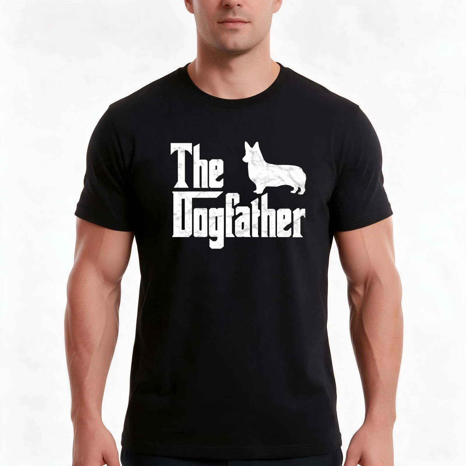 Welsh Corgi T-Shirt, Summer Casual Cotton Tee, Oversized Streetwear Tops, Vintage Graphic Print, Loose Fit Short Sleeve