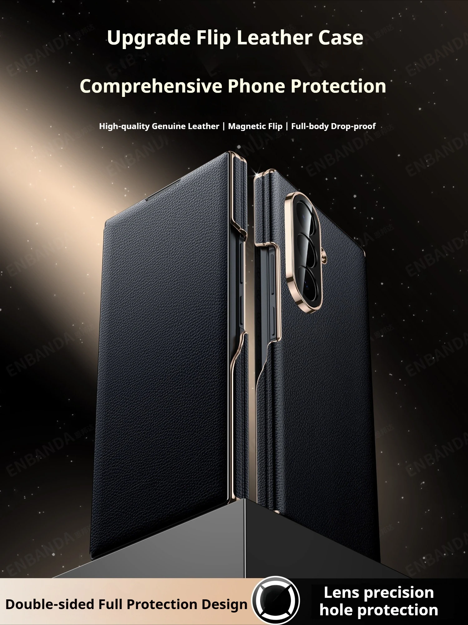 

Luxury Genuine Leather for Samsung Galaxy Z TriFold Case All-Inclusive Dropproof Protective Magnetic Flap Business Leather Case