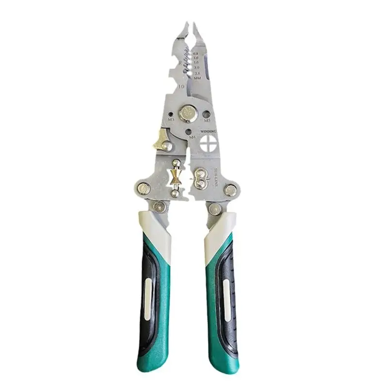 

Y1UD Practical Cable Stripping Tool Foldable Crimper and Cutter Compact Steel Construction for Electrical Projects