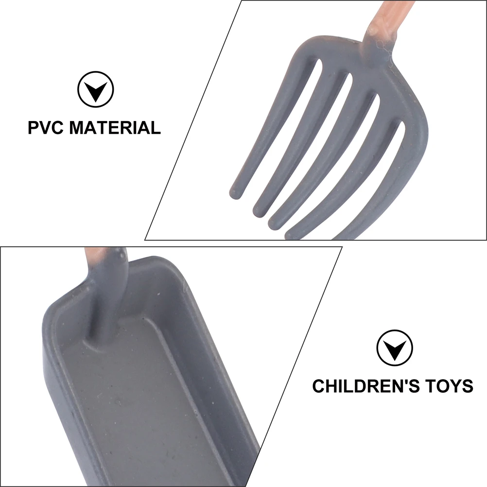 

1 set 1 Set Mini Farm House Garden Tools Spade Rake Accessories Miniature Farm Supplies For Home Decoration Safe Durable
